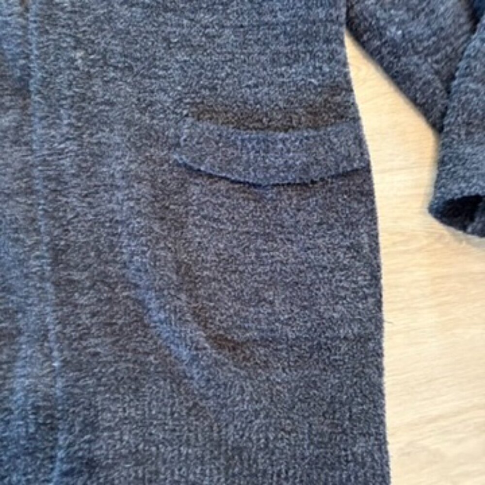 Barefoot Dreams Cozychic Cali Cardigan Sweater Heathered black gray XS - Picture 3 of 10